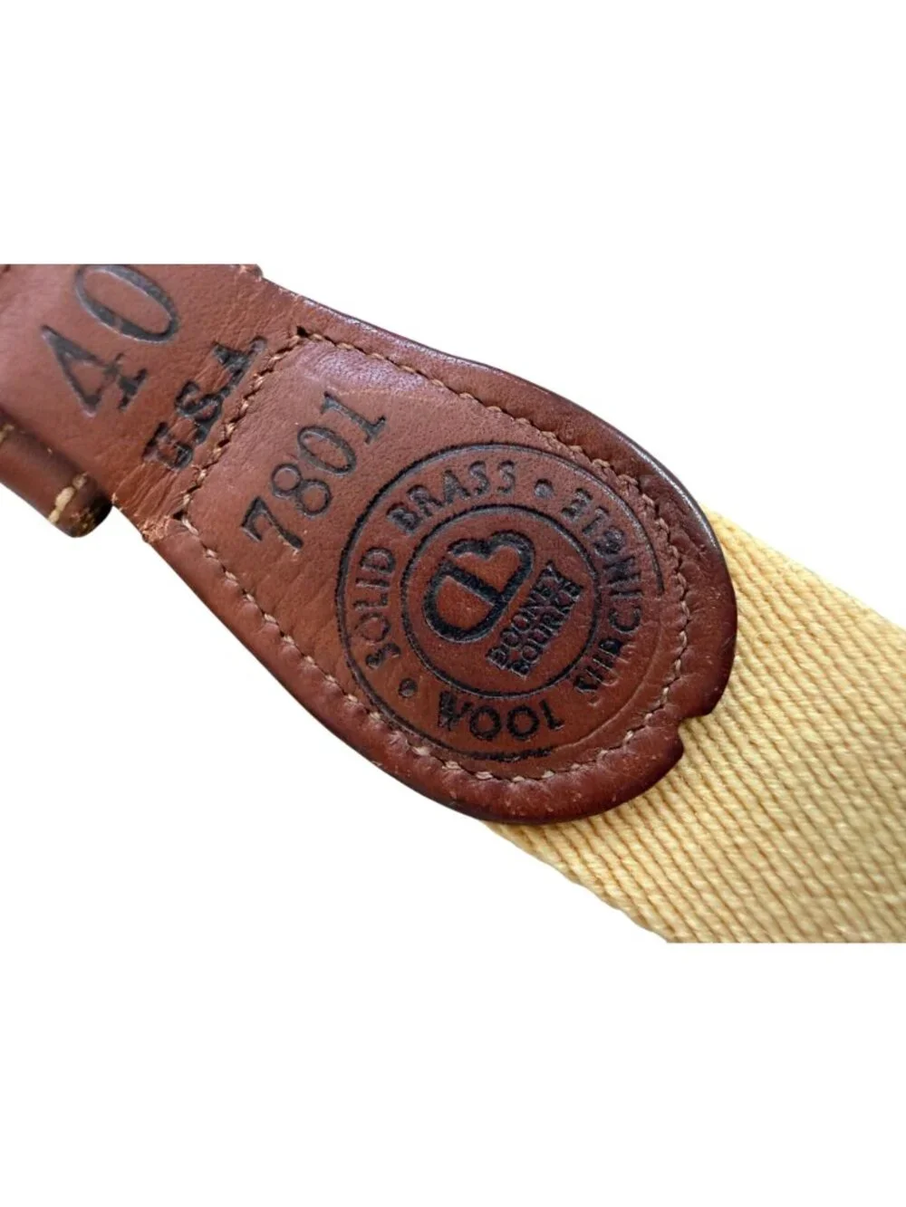 DOONEY & BOURKE Men’s Vintage Brass Canvas Yellow Belt Size 40